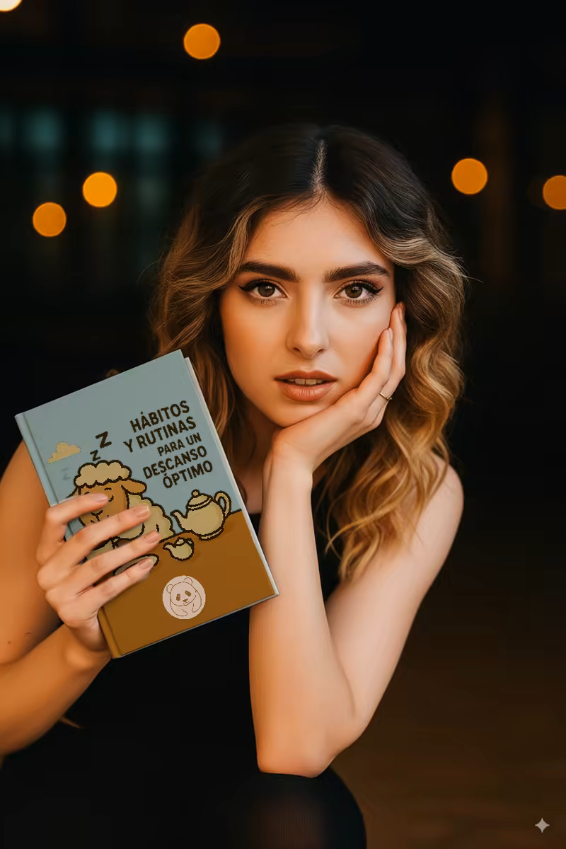 Lectora sosteniendo el libro El contador de ovejas