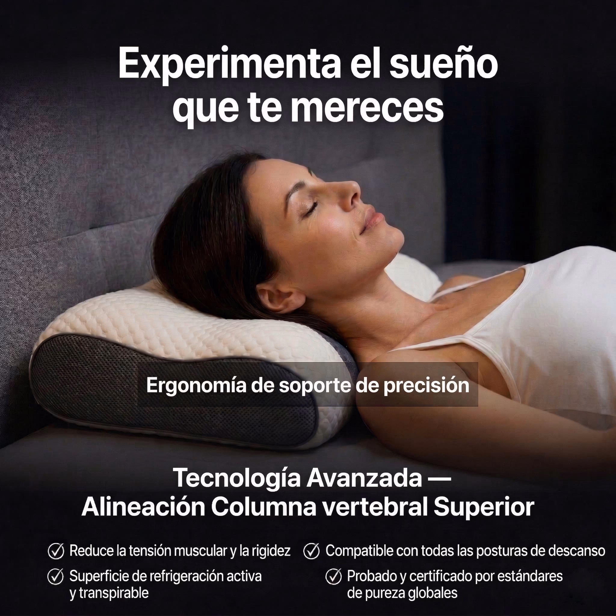 Foto de cliente usando la almohada (demo)